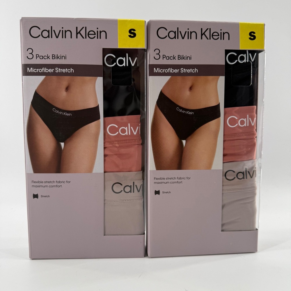Calvin Klein Small 2‎ 3 packs Bikini Multicolor Microfiber Stretch Underwear
